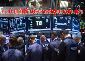 ดาวโจนส์ปรับตัวลงหลังพุ่งแรงวันก่อน